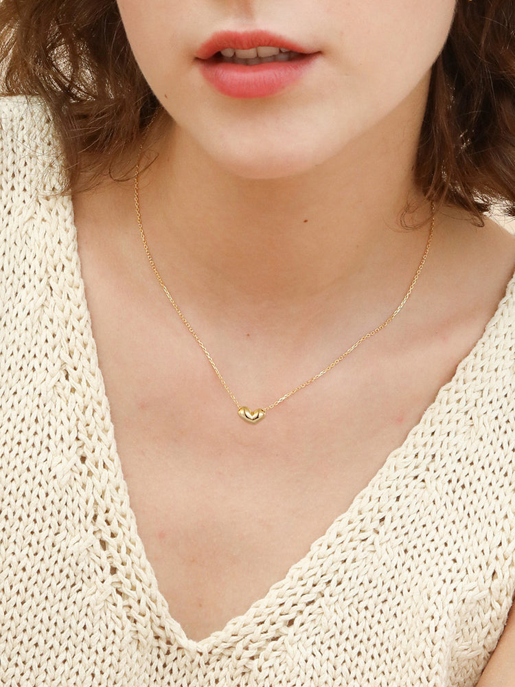 Small irregular heart necklace Gold plated