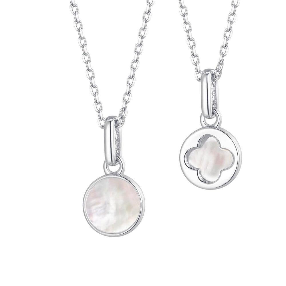 12mm Mother of Pearl Round Pendant Necklace