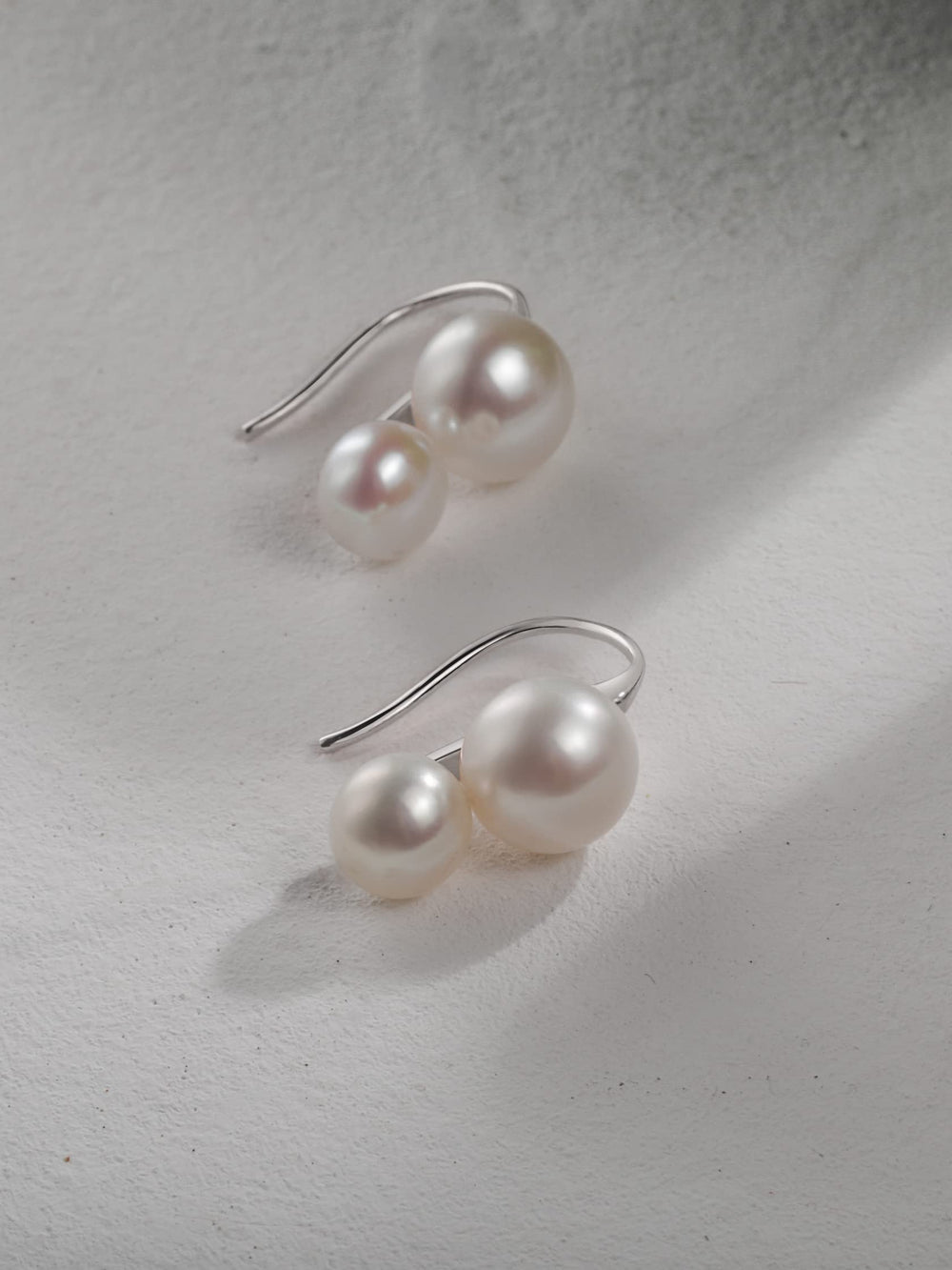 Natural Dual Pearls Drop Earrings