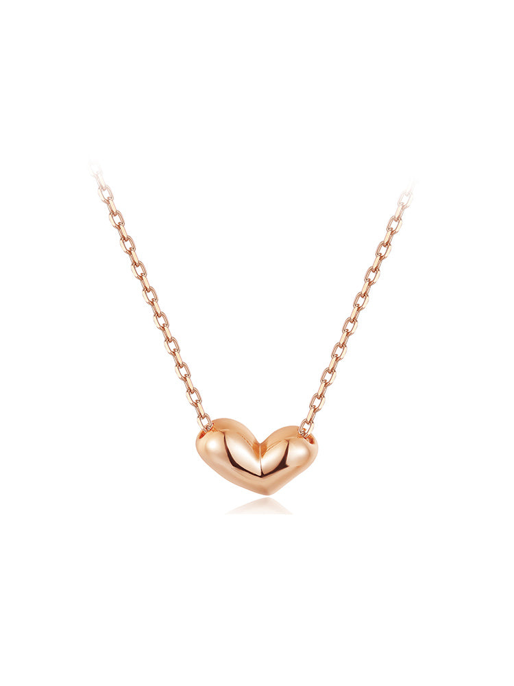 Irregular heart necklace in rose gold