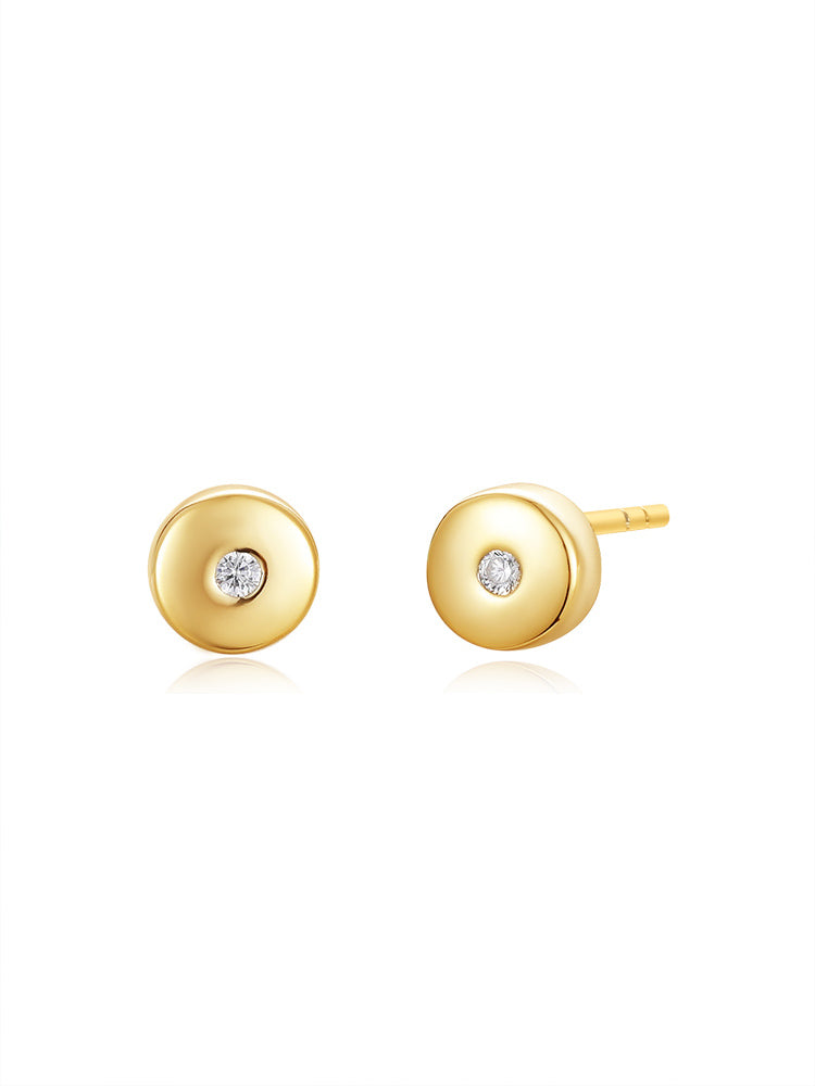 Gold plated in sterling silverBeans With Diamond Stud Earrings