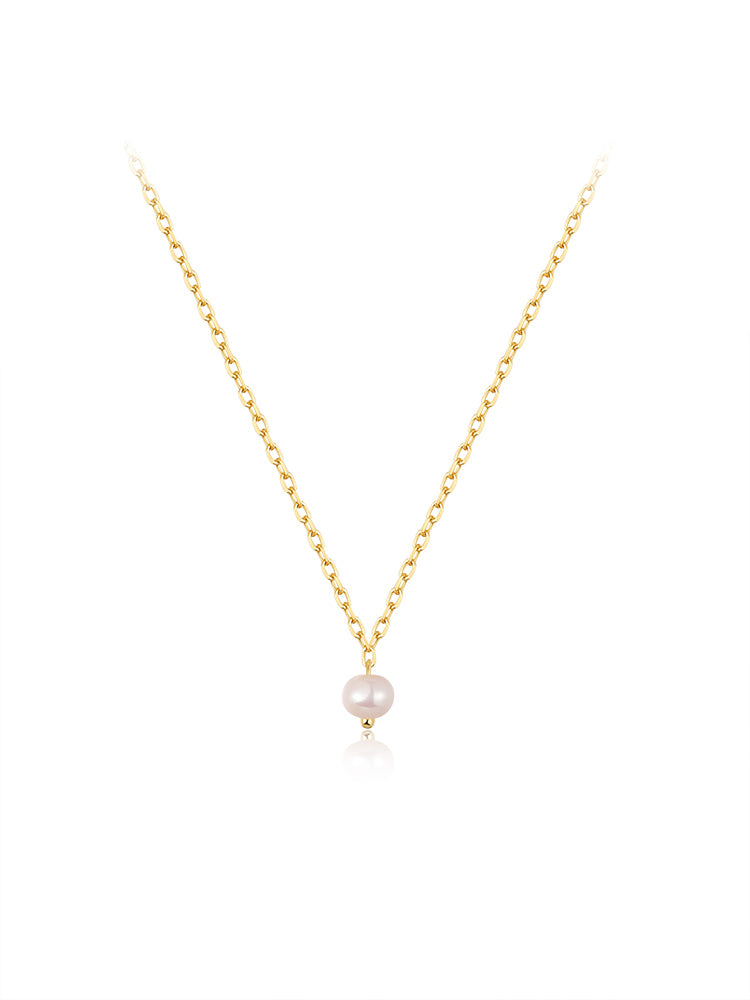Mini Pearl Necklace Gold