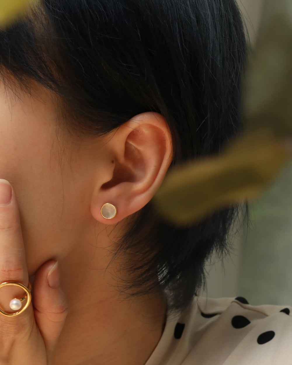 S.Leaf 18K Gold Plated Earrings for Women Shell Earrings