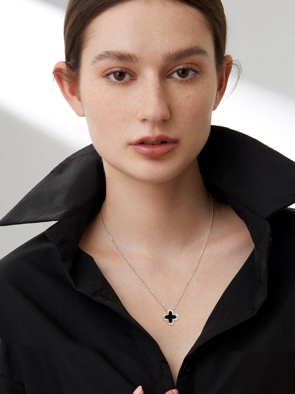 S.Leaf Gold 18K Gold Plated Clover Charm Lucky Necklaces