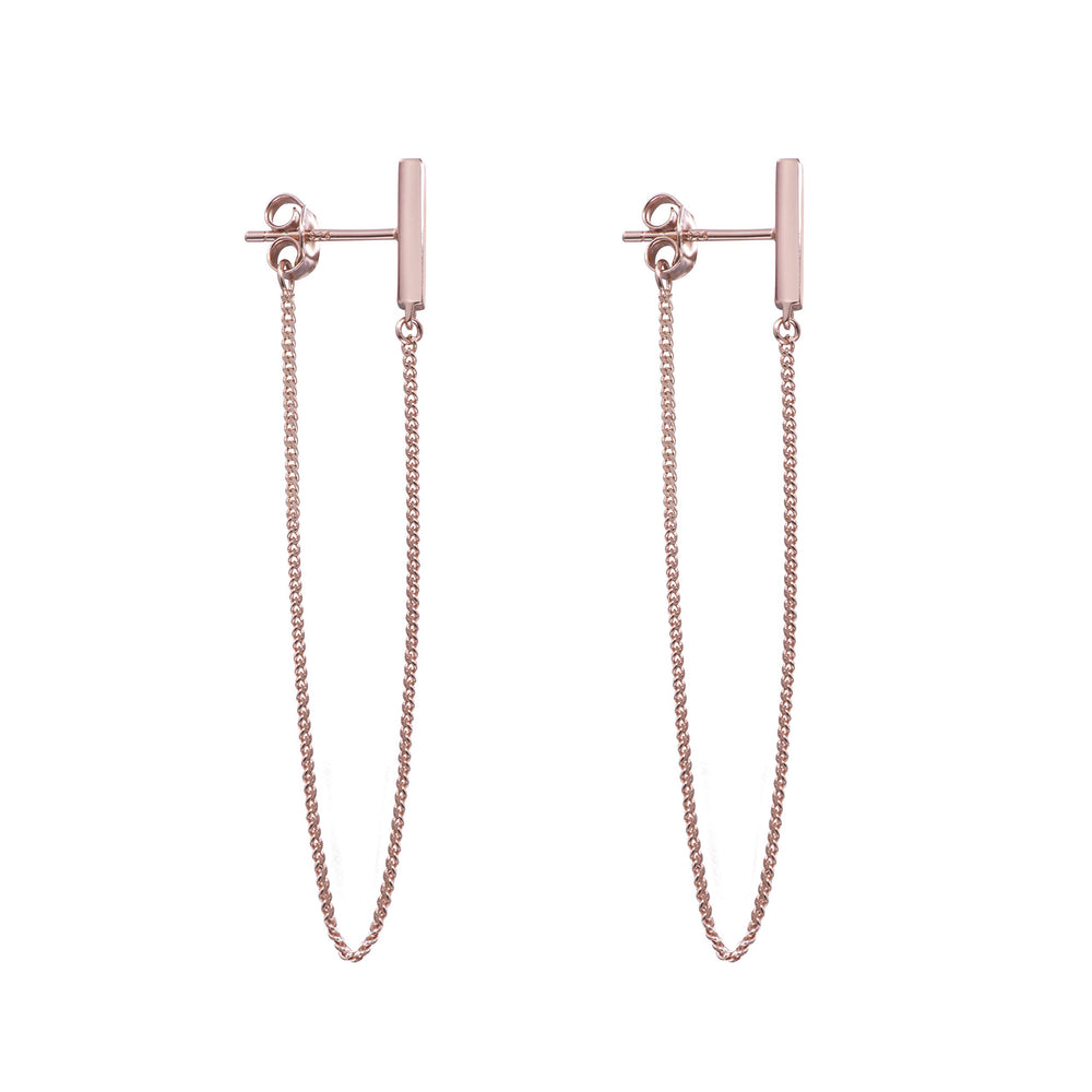 Bar with Chain Dangle Earrings