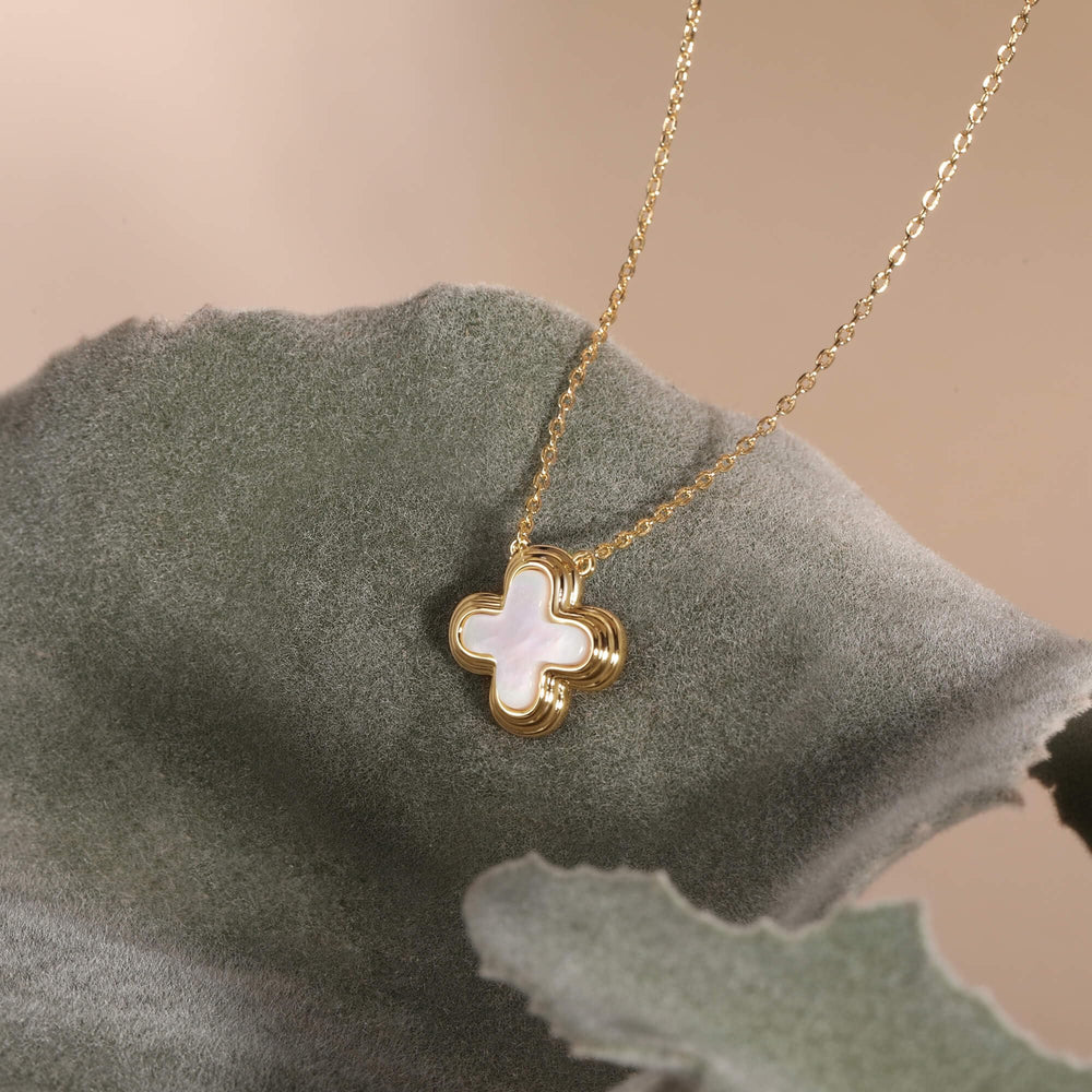 S.Leaf Gold 18K Gold Plated Clover Charm Lucky Necklaces