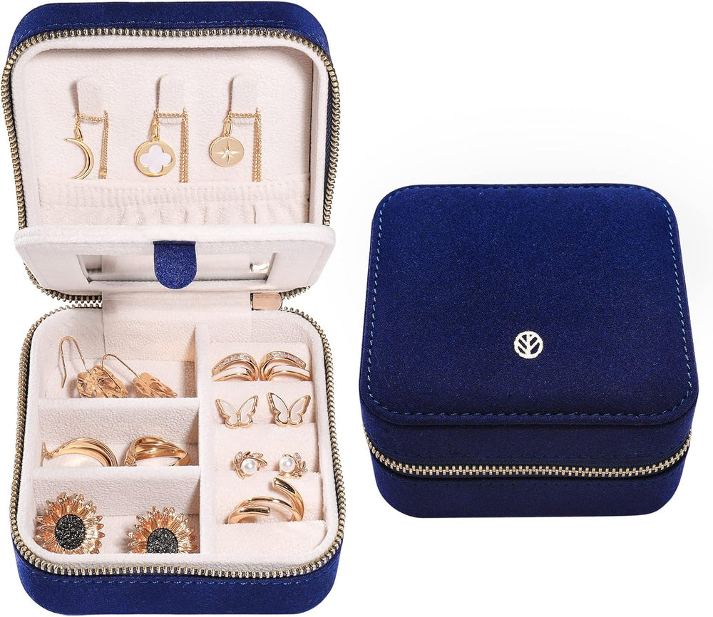 S.Leaf Mini Travel Jewelry Case - Portable Organizer Box for Women