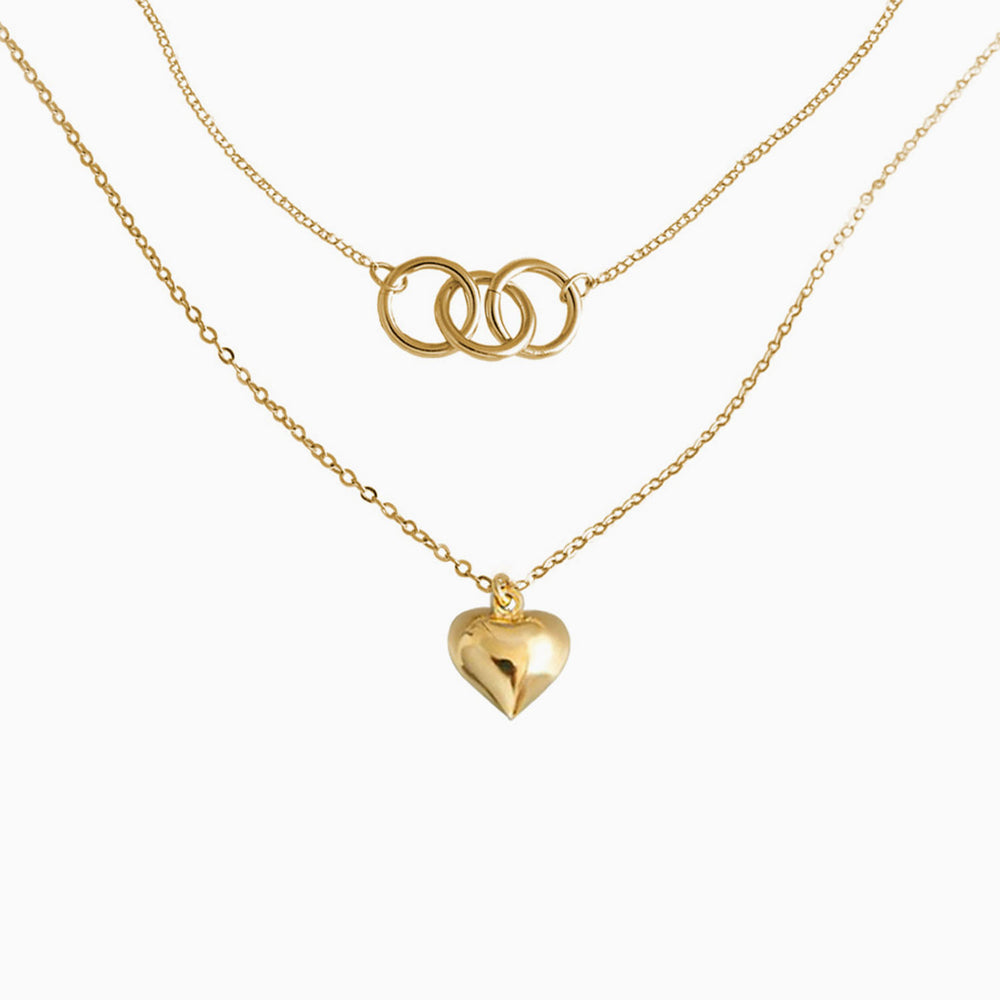 Circle Heart Layered Necklaces for women