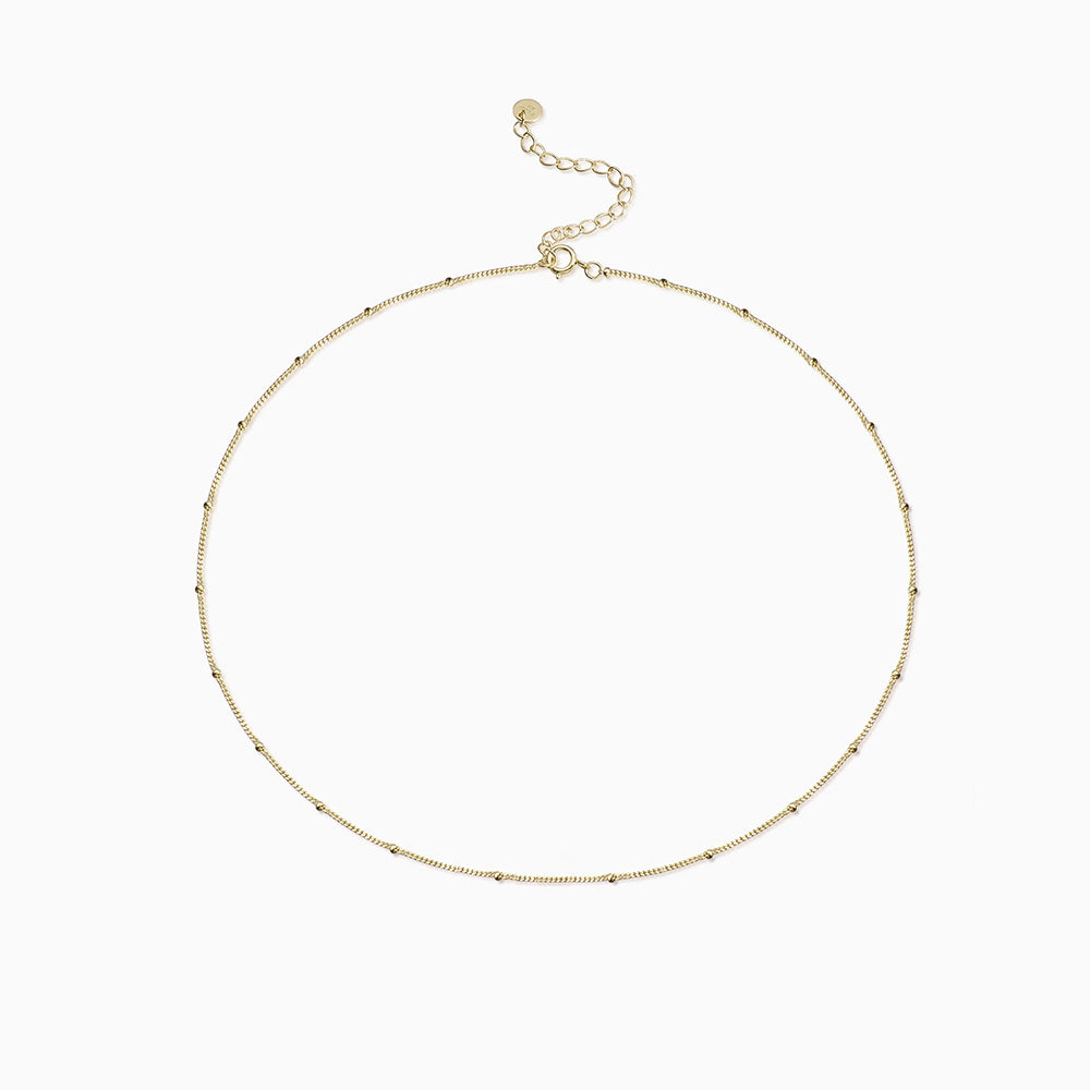 Satellite Chain Choker Necklace gold