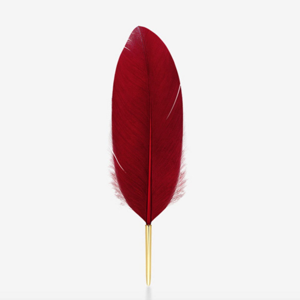 S.Leaf Feather Brooch