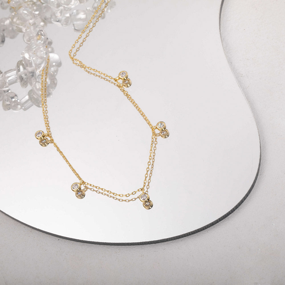 Cubic Zirconia Pendant Choker Necklace for women girls