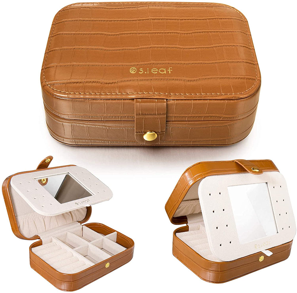travel jewelry case small box brown