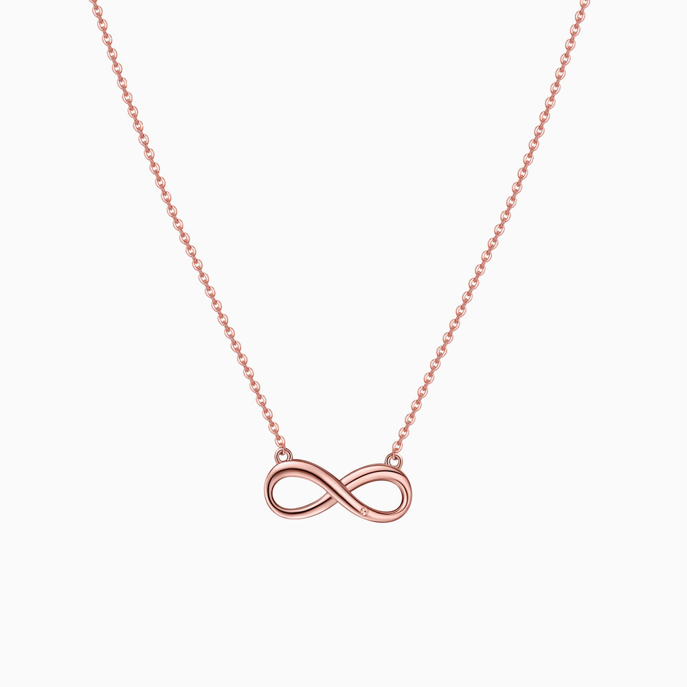 Infinity Necklace sterling silver rose gold plated
