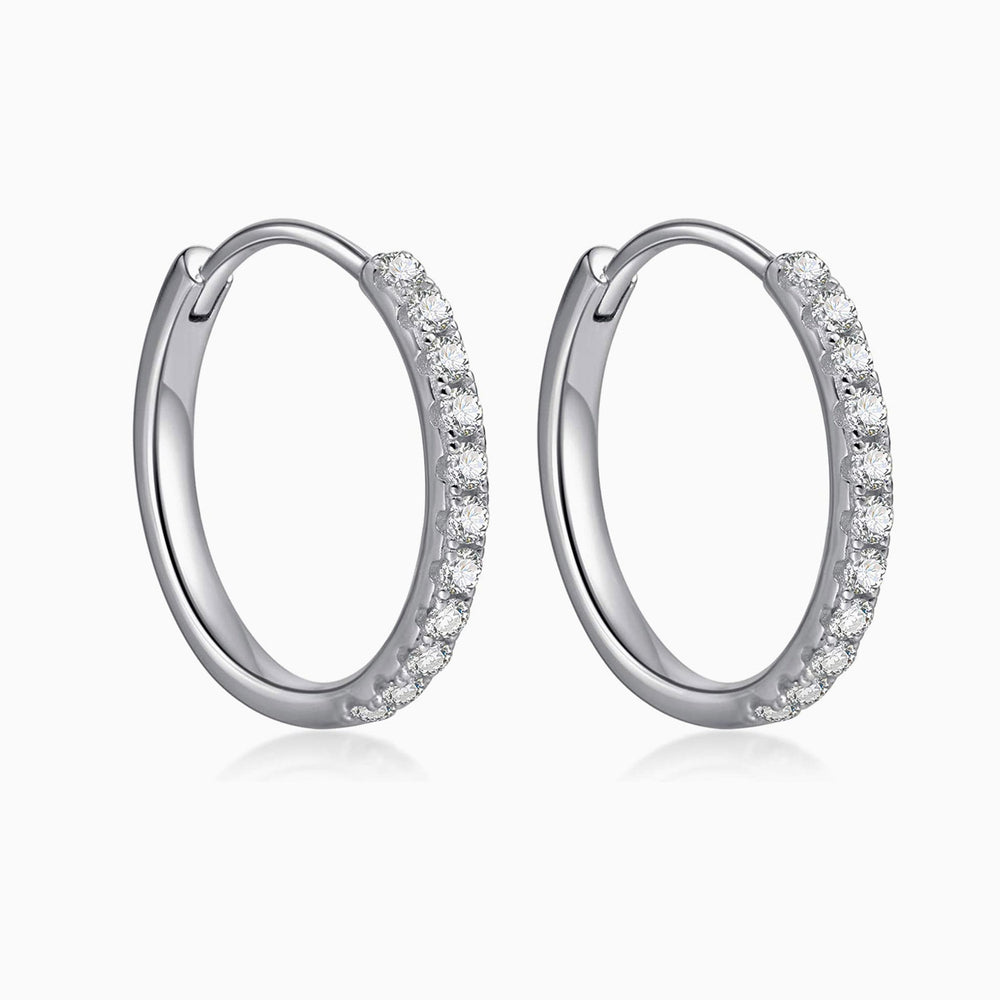 Cubic Zirconia huggie hoop earrings 925 sterling silver