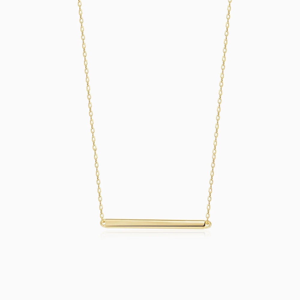 simple Bar Necklace Yellow Gold