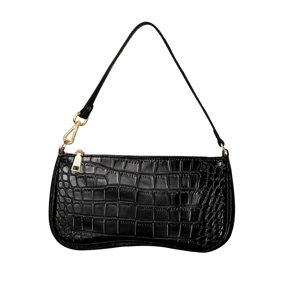 S.Leaf Retro Shoulder Bag Soft Crocodile Vegan Leather Handbags for Women Clutch Purse Designer Handbags for Women