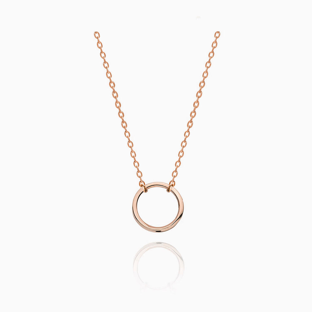 Karma Open Circle Necklace rose gold