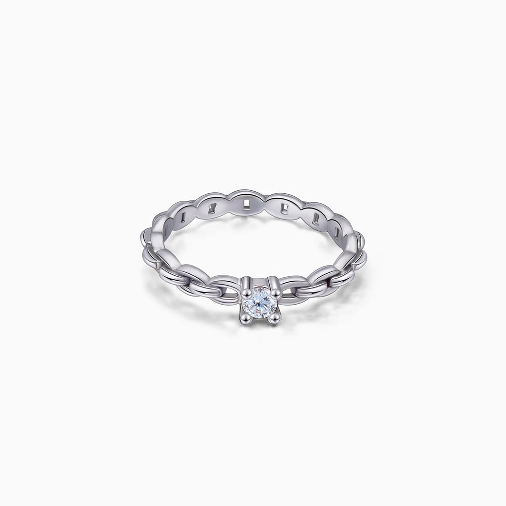 dainty cubic Zirconia chain ring for women gift
