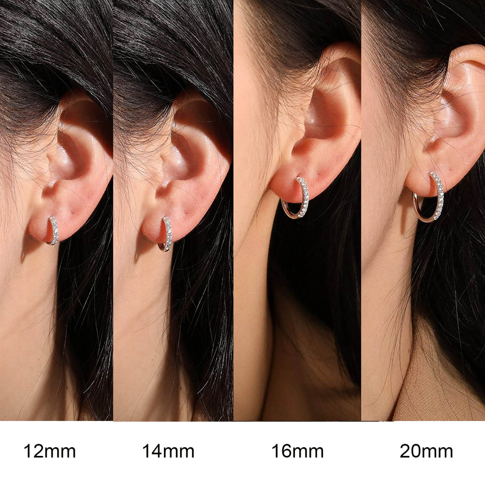 Cubic Zirconia hoops huggie earrings simple hoops for everyday wear