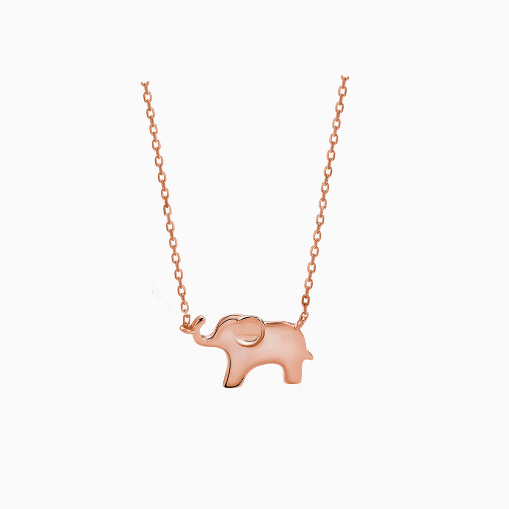 cute Elephant Necklace rose gold
