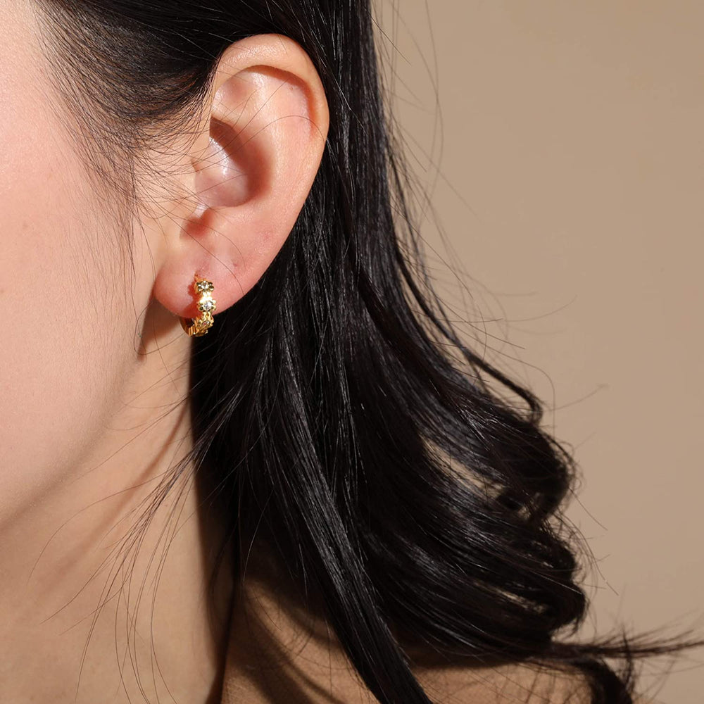 Daisy Huggie Hoop Earrings for women girls men