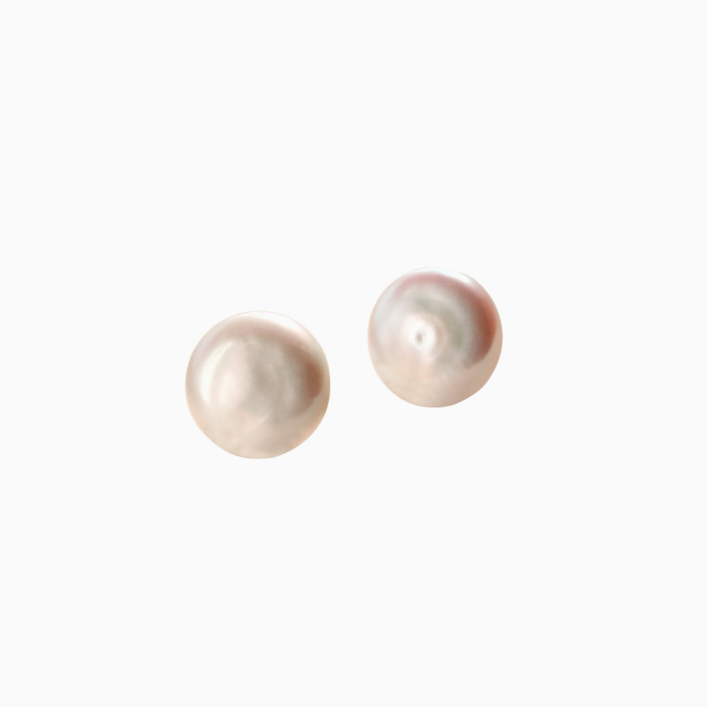 natural pearl stud earrings sterling silver