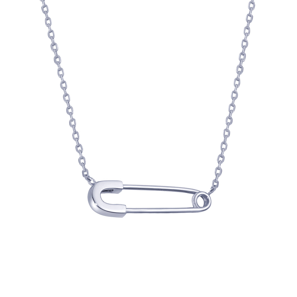 Polish Safety Pin Sterling Silver Necklace