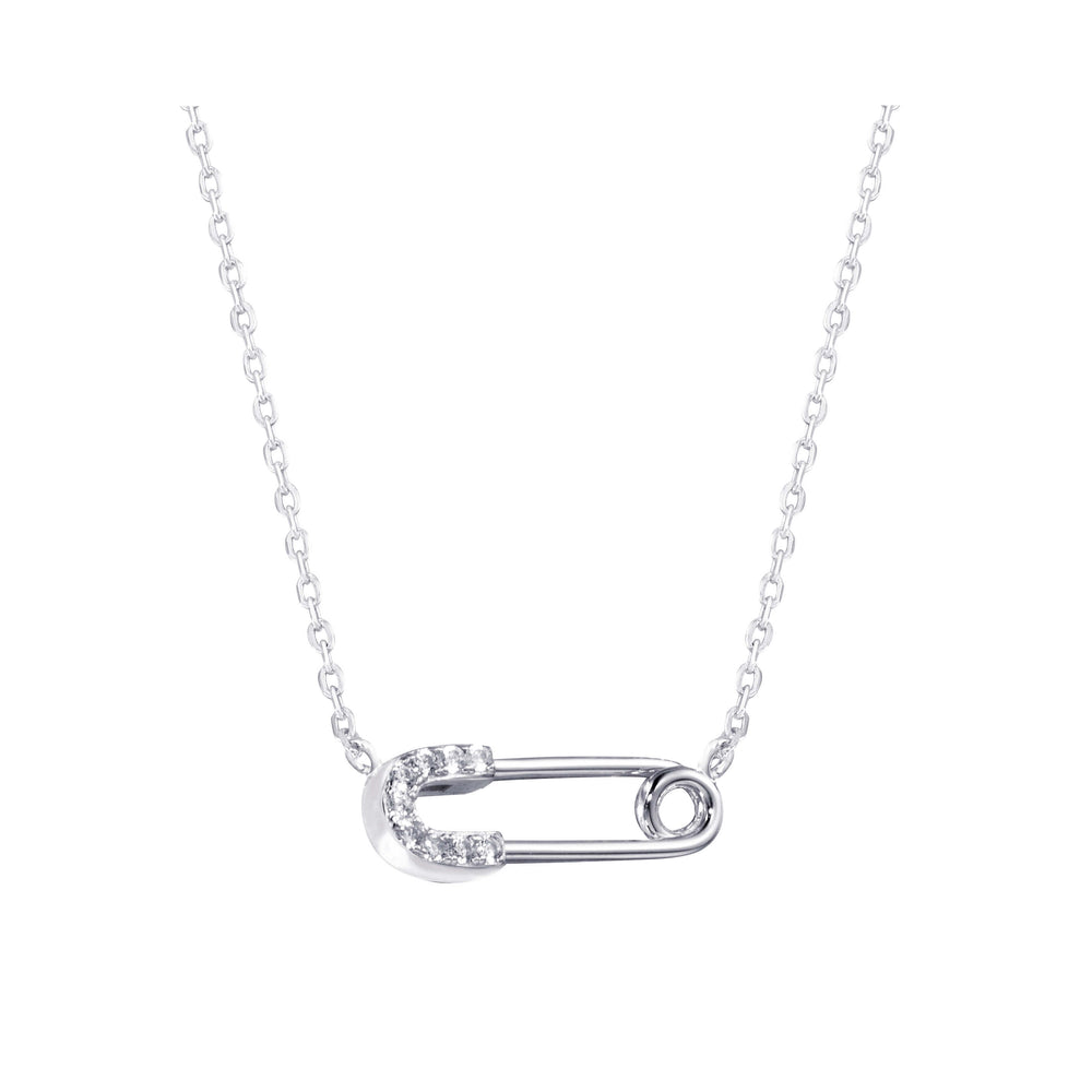 Safety Pin Sterling Silver Necklace