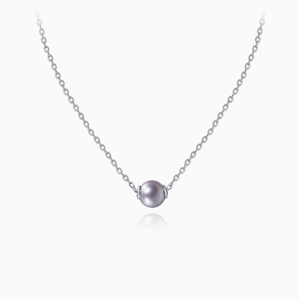 single purple pearl necklace sterling silver